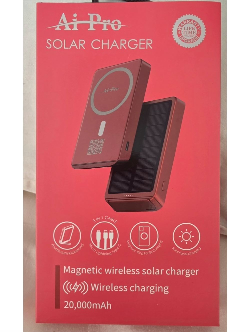 Red Solar Charger *NIB*